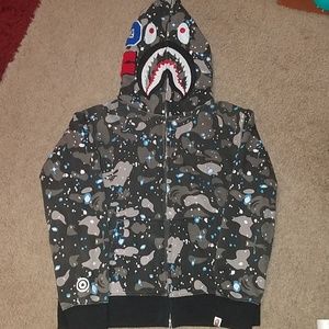 Bape a Bathing Ape Shark Hoodie Camo zip Jacket